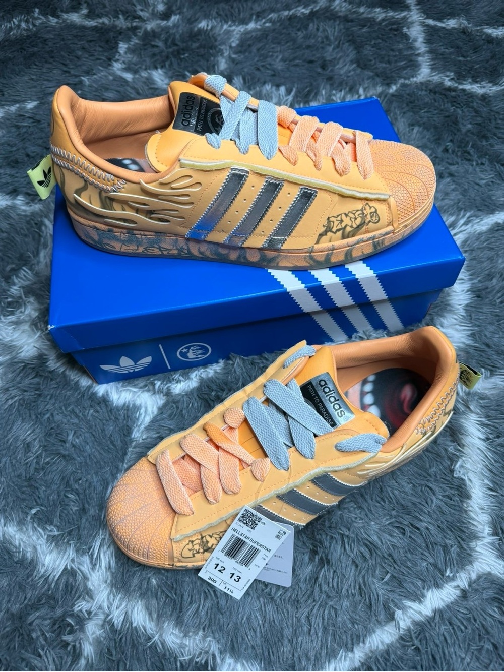 Hellstar x Adidas Superstar “Hazy Orange” Size 12